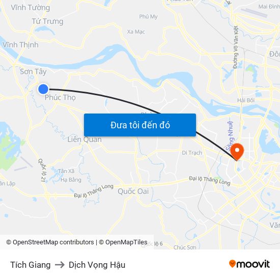 Tích Giang to Dịch Vọng Hậu map