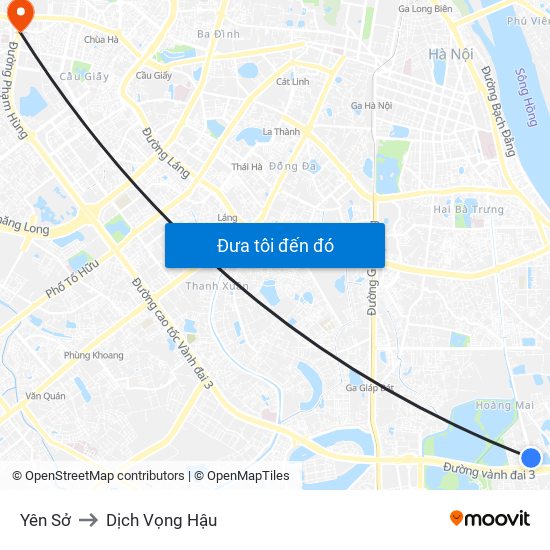 Yên Sở to Dịch Vọng Hậu map