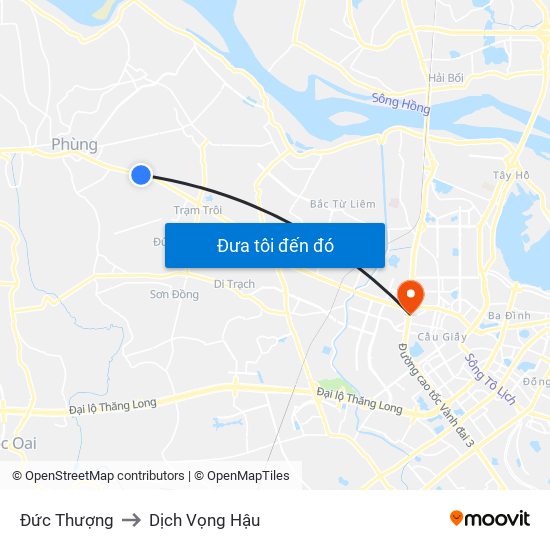 Đức Thượng to Dịch Vọng Hậu map