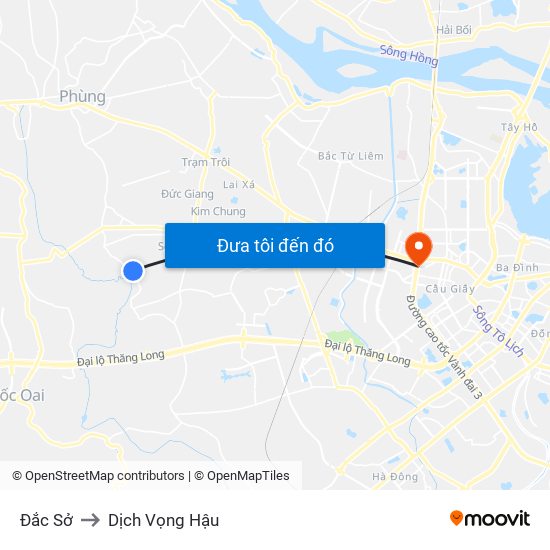 Đắc Sở to Dịch Vọng Hậu map