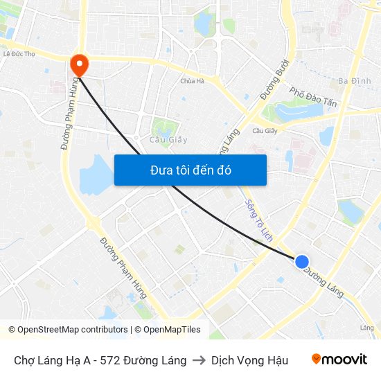 Chợ Láng Hạ A - 572 Đường Láng to Dịch Vọng Hậu map