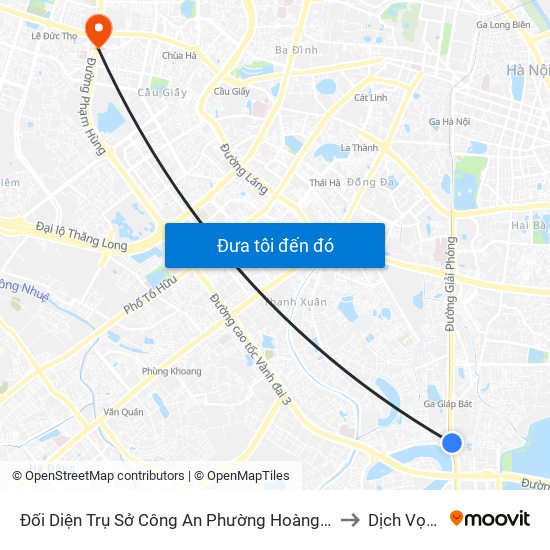 Đối Diện Trụ Sở Công An Phường Hoàng Liệt- 1277 Giải Phóng to Dịch Vọng Hậu map