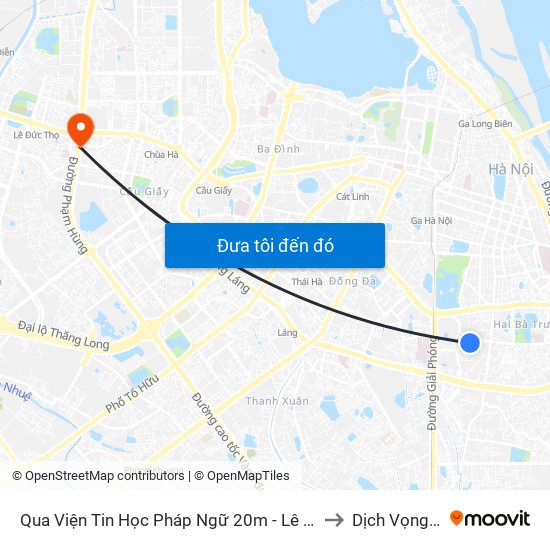 Qua Viện Tin Học Pháp Ngữ 20m - Lê Thanh Nghị to Dịch Vọng Hậu map