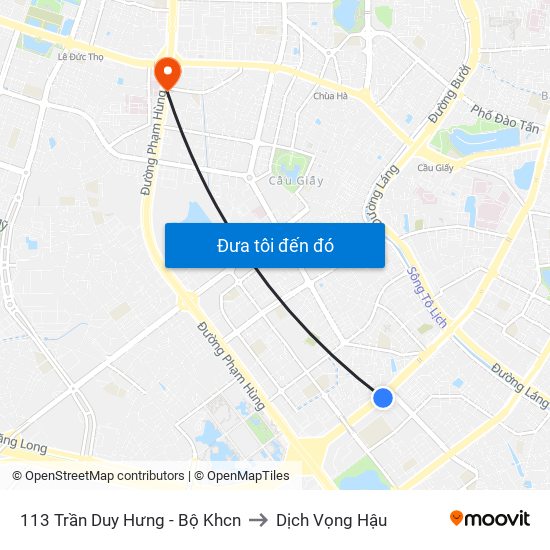 113 Trần Duy Hưng - Bộ Khcn to Dịch Vọng Hậu map