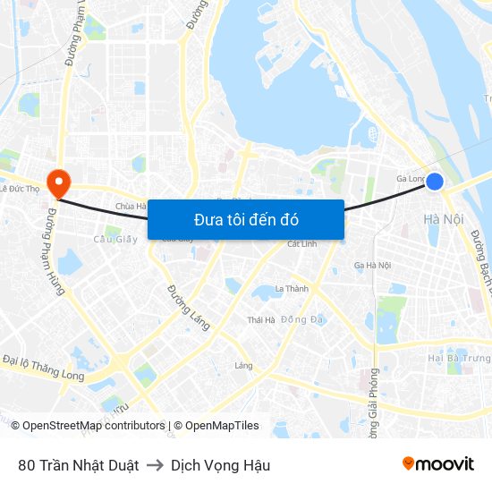 80 Trần Nhật Duật to Dịch Vọng Hậu map