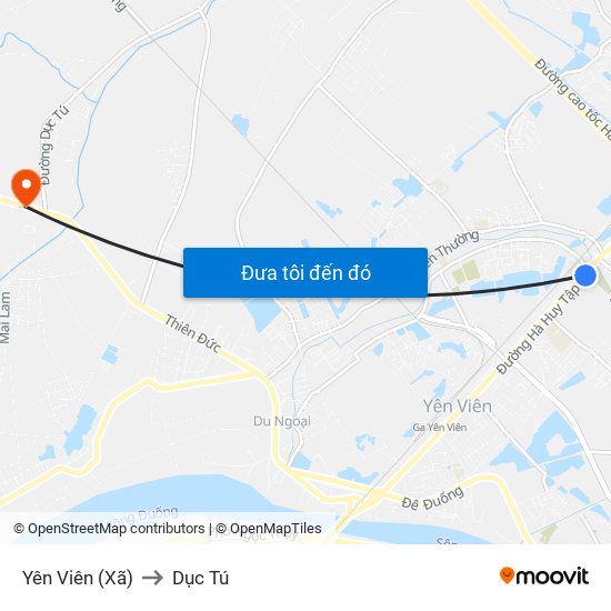 Yên Viên (Xã) to Dục Tú map