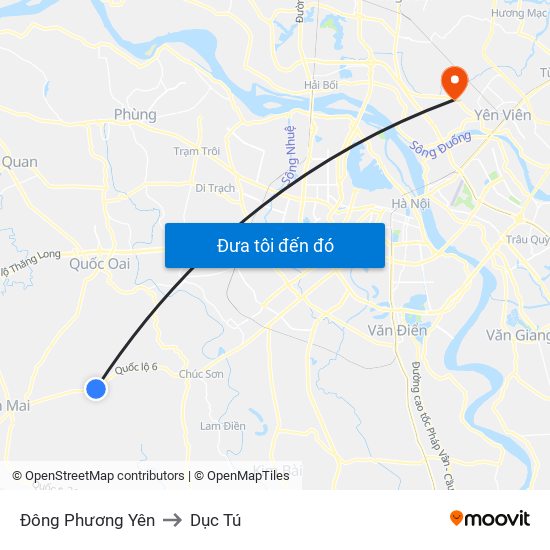 Đông Phương Yên to Dục Tú map