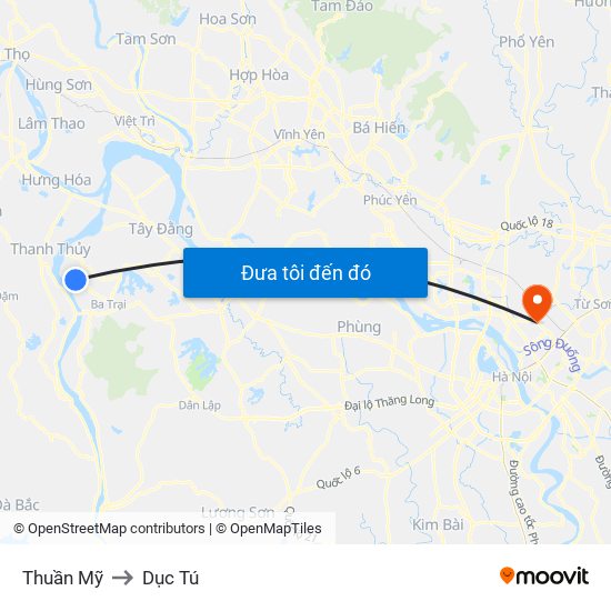 Thuần Mỹ to Dục Tú map
