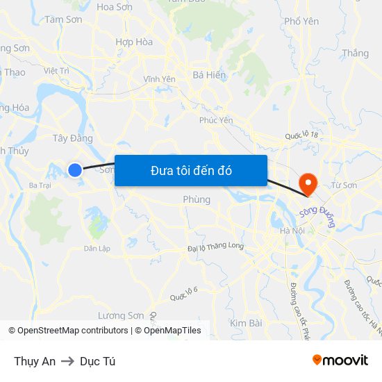 Thụy An to Dục Tú map