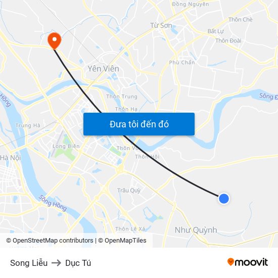 Song Liễu to Dục Tú map