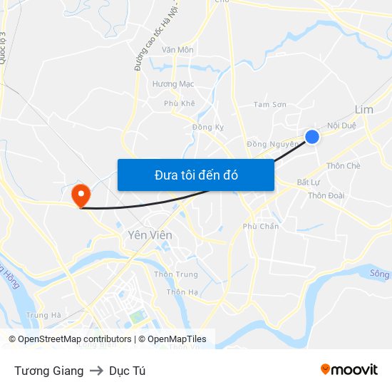 Tương Giang to Dục Tú map