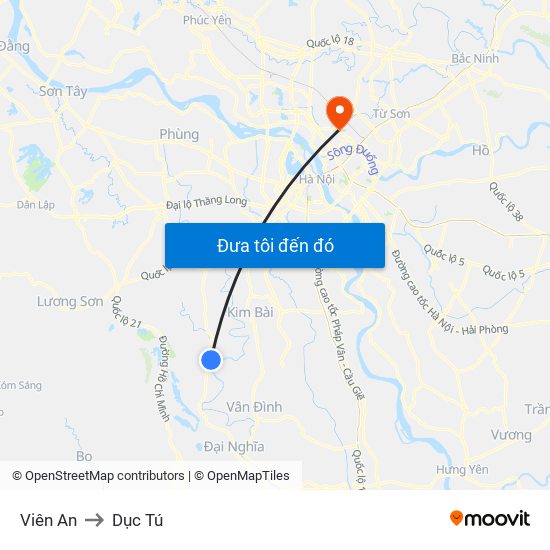 Viên An to Dục Tú map