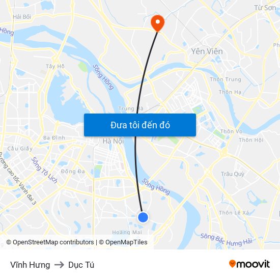 Vĩnh Hưng to Dục Tú map