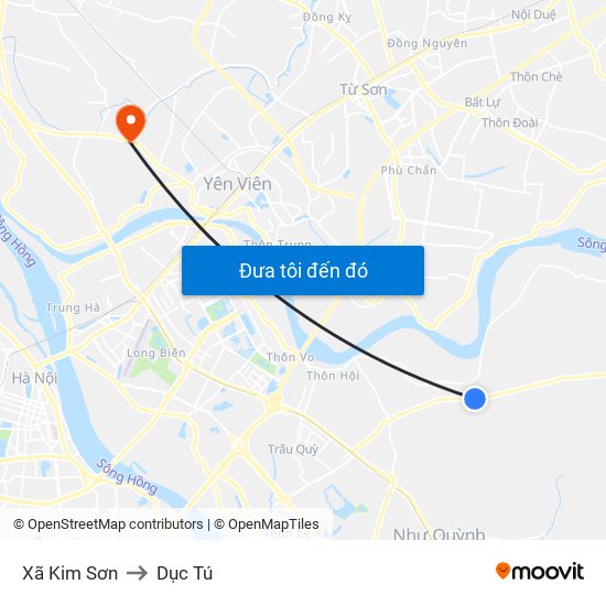 Xã Kim Sơn to Dục Tú map