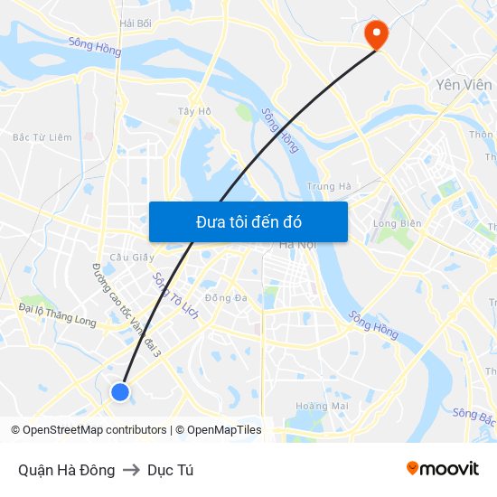 Quận Hà Đông to Dục Tú map