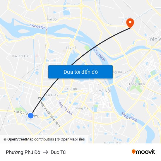 Phường Phú Đô to Dục Tú map