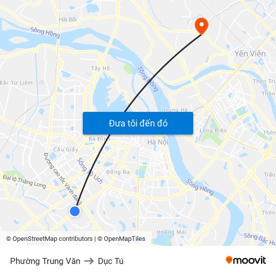 Phường Trung Văn to Dục Tú map