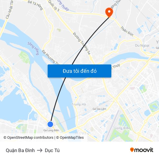 Quận Ba Đình to Dục Tú map