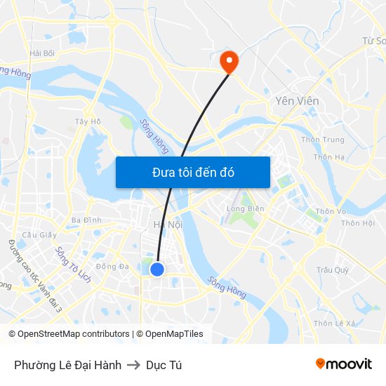 Phường Lê Đại Hành to Dục Tú map