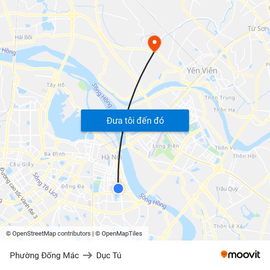 Phường Đống Mác to Dục Tú map