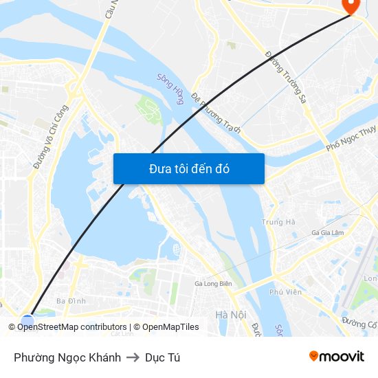 Phường Ngọc Khánh to Dục Tú map