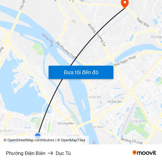 Phường Điện Biên to Dục Tú map