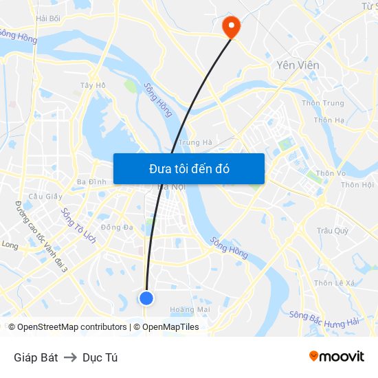 Giáp Bát to Dục Tú map