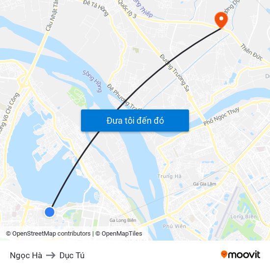 Ngọc Hà to Dục Tú map