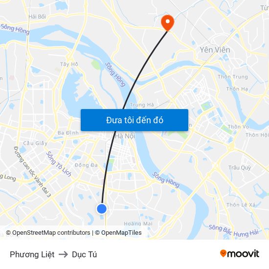 Phương Liệt to Dục Tú map