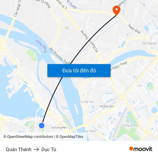 Quán Thánh to Dục Tú map