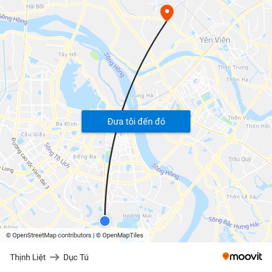 Thịnh Liệt to Dục Tú map