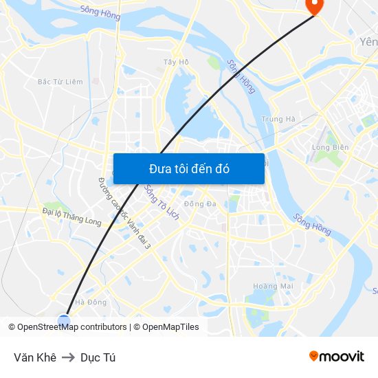 Văn Khê to Dục Tú map