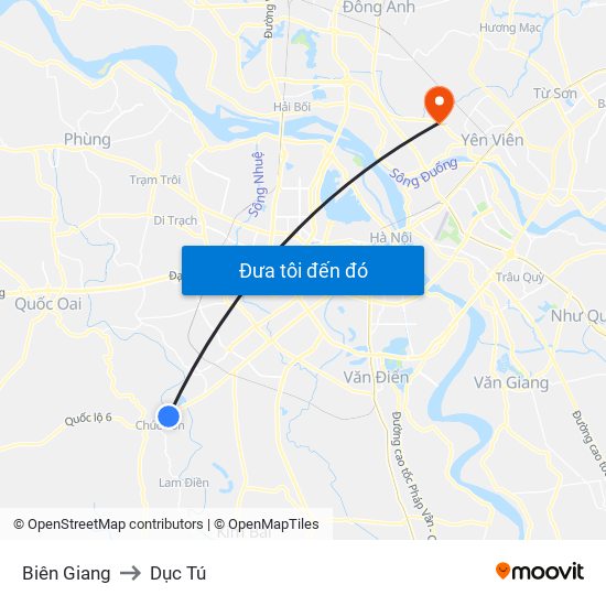 Biên Giang to Dục Tú map