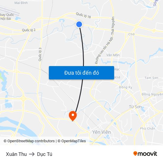 Xuân Thu to Dục Tú map