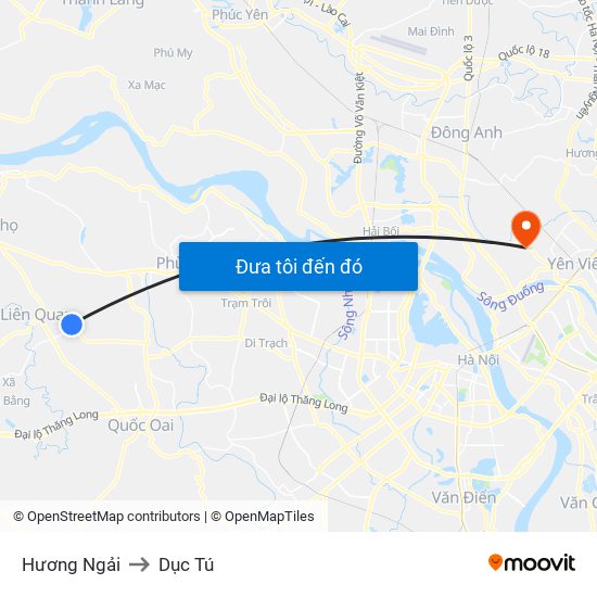 Hương Ngải to Dục Tú map