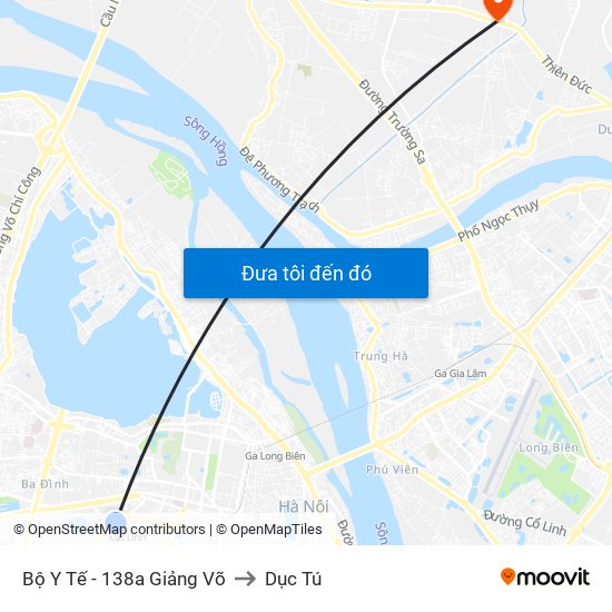 Bộ Y Tế - 138a Giảng Võ to Dục Tú map