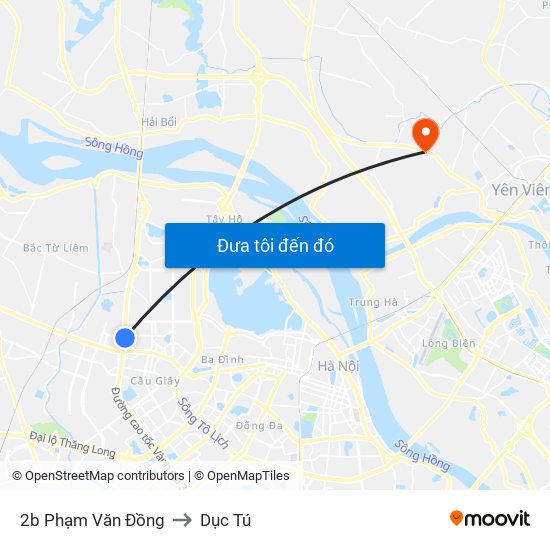 2b Phạm Văn Đồng to Dục Tú map