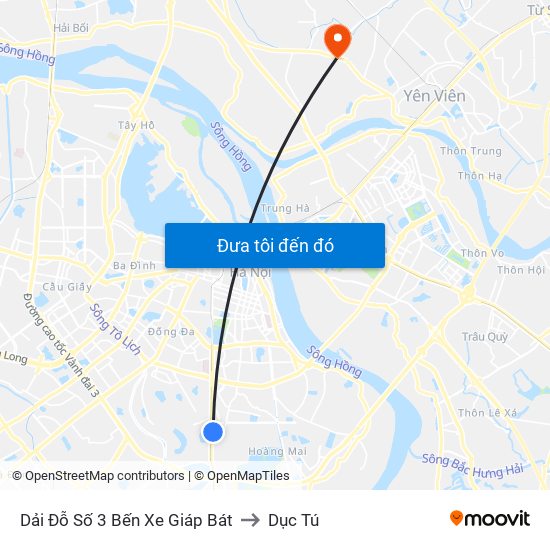 Dải Đỗ Số 3 Bến Xe Giáp Bát to Dục Tú map