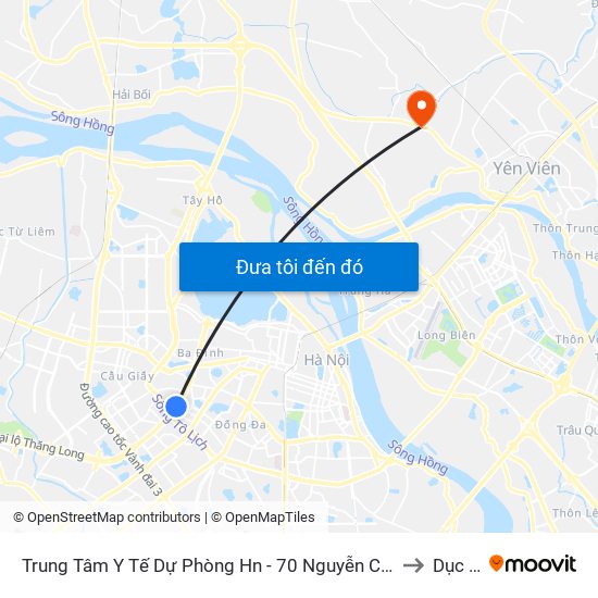 Trung Tâm Y Tế Dự Phòng Hn - 70 Nguyễn Chí Thanh to Dục Tú map