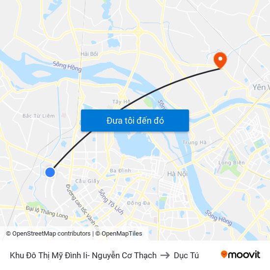 Khu Đô Thị Mỹ Đình Ii- Nguyễn Cơ Thạch to Dục Tú map