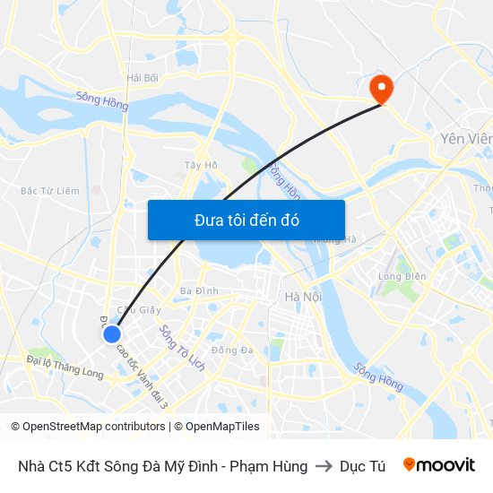 Nhà Ct5 Kđt Sông Đà Mỹ Đình - Phạm Hùng to Dục Tú map