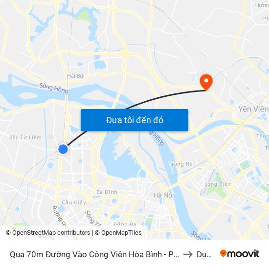 Qua 70m Đường Vào Công Viên Hòa Bình - Phạm Văn Đồng to Dục Tú map