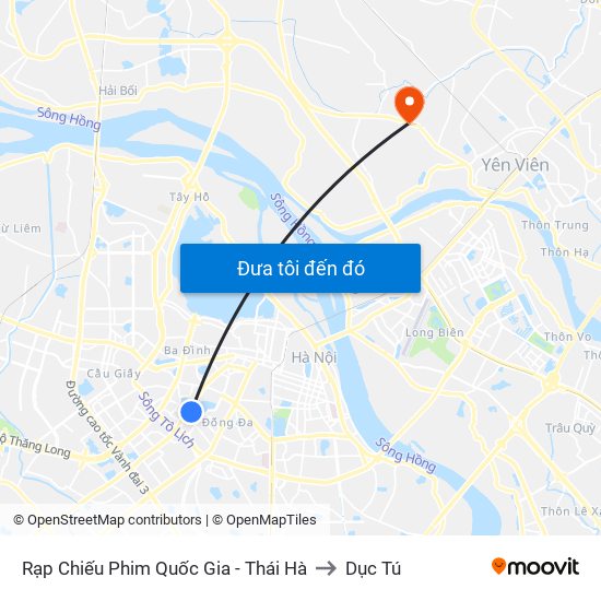 Rạp Chiếu Phim Quốc Gia - Thái Hà to Dục Tú map