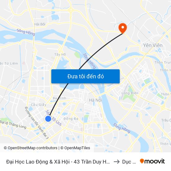 Đại Học Lao Động & Xã Hội - 43 Trần Duy Hưng to Dục Tú map