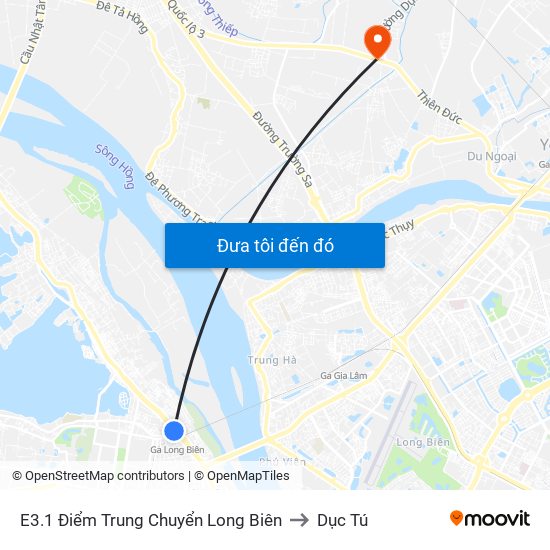 E3.1 Điểm Trung Chuyển Long Biên to Dục Tú map