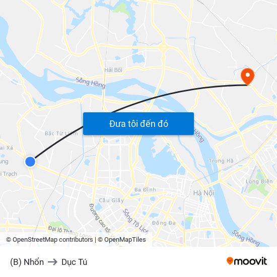 (B) Nhổn to Dục Tú map