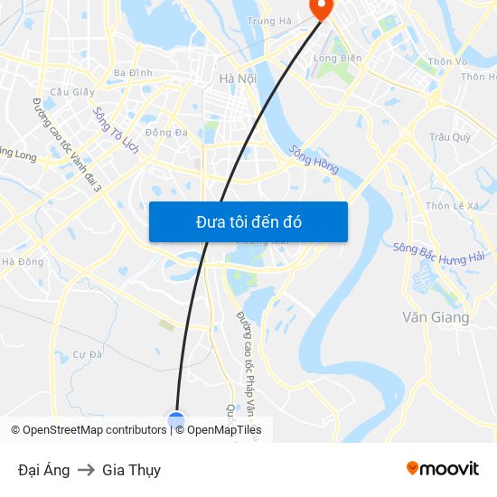 Đại Áng to Gia Thụy map