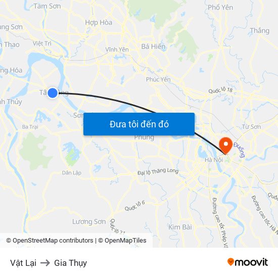 Vật Lại to Gia Thụy map