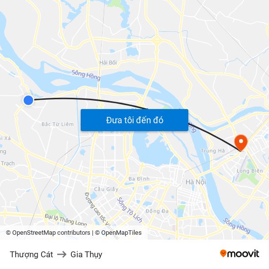 Thượng Cát to Gia Thụy map