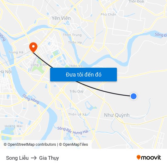 Song Liễu to Gia Thụy map